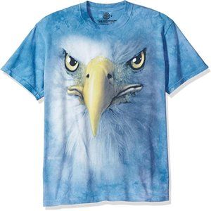 Eagle Face American Bald Eagles Bird Animal Eye The Mountain Blue T-Shirt S-M